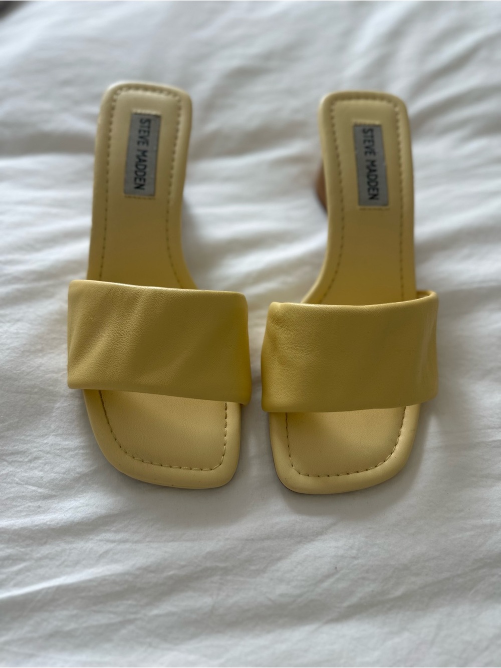 Steve Madden Sage Yellow Padded Slide Sandals